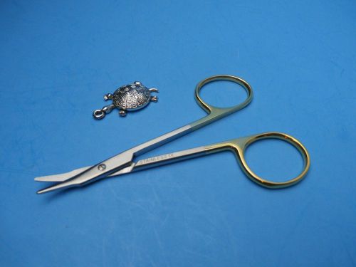 T/C-Stevens Tenotomy Scissors 4.25&#034;(10.5cm) CURVED Blunt Blades.Gold Handel.OR