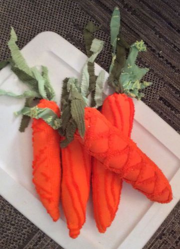 4 pc  Chenille Carrots  pillow type for home or store display.  orig  4/72.00