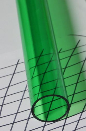 1 piece clear green acrylic plexiglass lucite tube 2” od 1 3/4 id x 12” long for sale