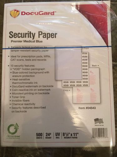 DocuGard Security Paper 8-1/2 x 11 Blue 500/Ream 04543
