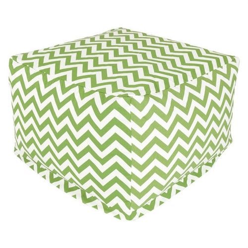 WASHABLE HOME OFFICE BEAN BAG CHAIR OTTOMAN SAGE GREEN/WHITE CHEVRON STRIPE