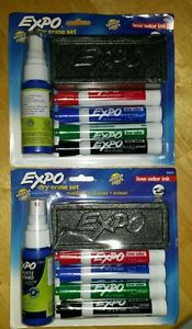 Expo Low-Odor Dry Erase Set, Chisel Tip, 6-Piece, Assorted Colors lot of two.
