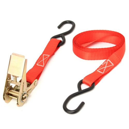 2pcs 1 inch 10ft ratchet tie down with s hook cargo hauling truck strap tensione for sale