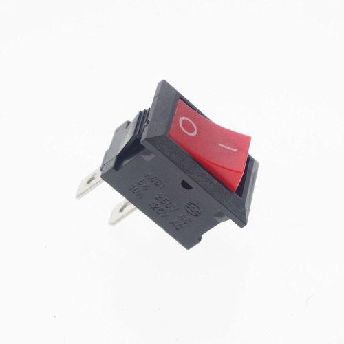 1pc Rocker Switch Black Red, 2 Pin On Off SPST AC 125V 10A AC 250V 6A US Seller