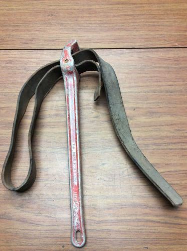 Ridgid Strap Wrench No. 5, 18&#034;L GOOD USED CONDITION LEATHER STRAP