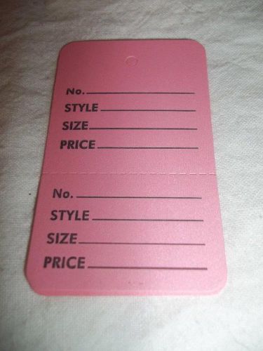 New Retail Store Tags Perforated Unstrung Price Merchandise Pink-White 400+