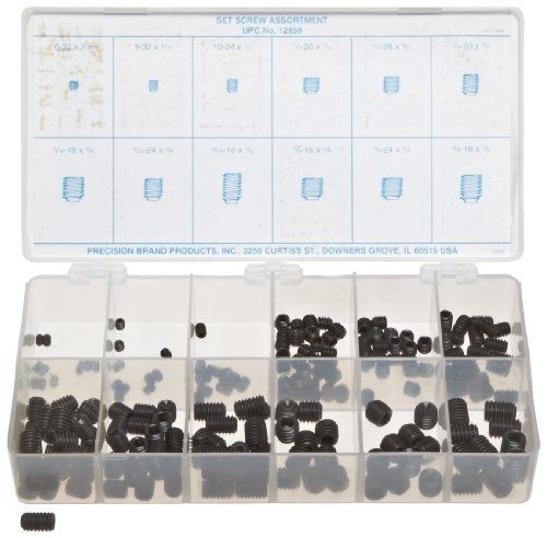 Small Parts Alloy Steel Set Screw Assortment with Internal Hex Drive and Cup