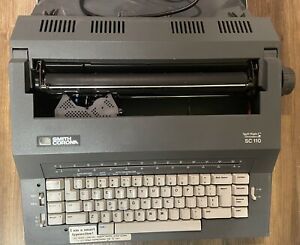 Smith Corona SC 110 Spell Right Electric Typewriter w Carrying Case Cover TESTED