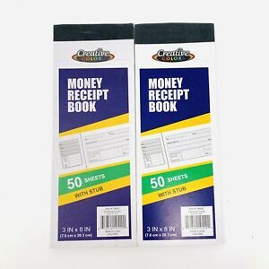 2X Money Receipt Booklet Carbonless Paper with Stub - 50 Receipts per Notebook