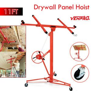 11FT Drywall Panel Hoist Dry Wall Rolling Caster Lifter Construction Tool DW11