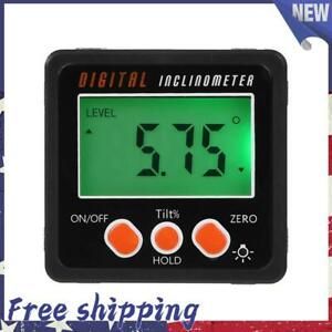 Portable Mini Digital Protractor Inclinometer Angle Finder Bevel Box with Base