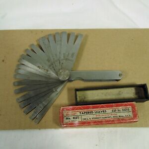 L S Starrett USA No.66T Thickness Gage Tapered Leaves .0015 to..025 Range