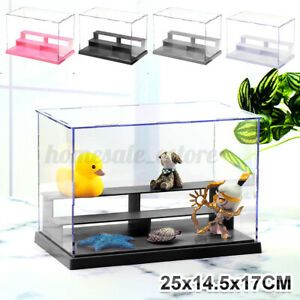 3 Tier Clear Acrylic Display Box Case Stand Dustproof Protection Figures Toys