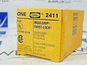 Hubbell 2411 Twist Lock 231A Plug 20A 125/250V