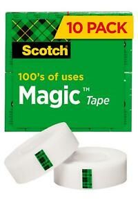 Scotch Magic Tape Refills, 3/4 In. X 1000 In., 10 Refill Rolls Desk &amp; Adhesive