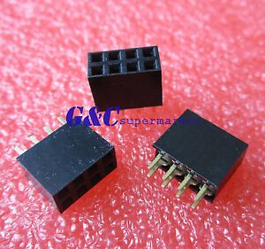 20PCS NEW 2x4Pin 8P 2.54mm Double Row Female Straight Header Pitch Socket Pin J1