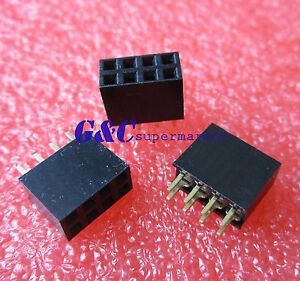 20PCS NEW 2x4Pin 8P 2.54mm Double Row Female Straight Header Pitch Socket Pin J1