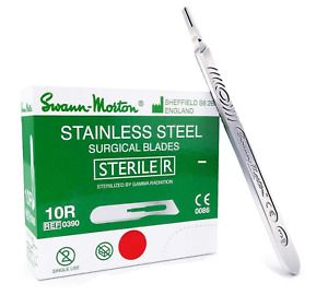 Swann-Morton #10R Sterile Surgical Blades, Stainless Steel [Individually Pack...