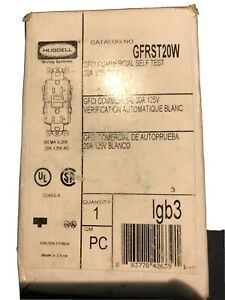 BRAND NEW! GFRST20W HUBBELL GFCI COMMERCIAL SELF TEST 20A 125V WHITE
