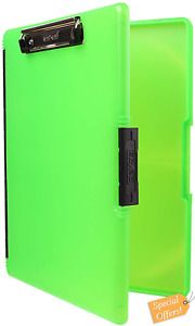 Dexas 3517-807 Slimcase 2 Storage Clipboard with Side Opening, Neon Green