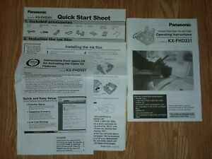 Panasonic KX-FHD331 Compact Plain Paper Fax Copier Telephone System ~ Use Books