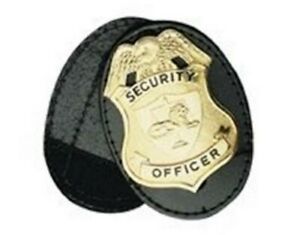 Boston Leather 5888-1 Oval Clip-On Badge Holder Full Swivel and Black