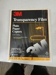 3M PP2500 Transparency Film For Copiers 100 Sheets 8.5x11 Sealed NEW
