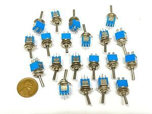 20 Pack sub miniature toggle switch On/On 6 Pins SMTS-202 latching lock 5mm G26
