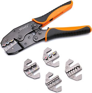 Wirefy Crimping Tool Set 5 PCS - Ratcheting Wire Crimper - For Heat Shrink, Nylo