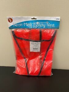 NEW XL Mesh Neon Orange Safety Vest - 25.5&#034; x 25.5&#034; - High Vision