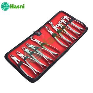 10 Pcs Dental Tooth Extracting Forceps Dental Extraction Forceps Stainless Steel