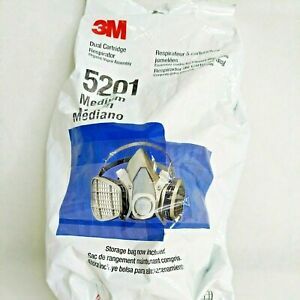 3M 5201 Half Facepiece Respirator W/ Organic Vapor Cartridge, Size: MEDIUM