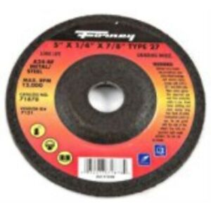 Forney 71878 Grinding Wheel with 7/8-Inch Arbor, Metal Type 27, A24R-BF, 5-Inch-