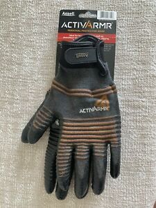 ActivArmr Multipurpose Size L /10 Heavy Duty Work Gloves 97009 Black Gray 1 Pair