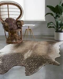Loloi II Bryce Collection Faux Cowhide Area Rug 5&#039; x 6&#039;6&#034; Mocha/Gold