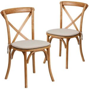 FLASH FURNITURE 2-XU-X-OAK-NTC-GG HERCULES Series Oak Cross Back Chair with