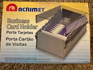 Acrimet Business Card Holder with dividers. NEW