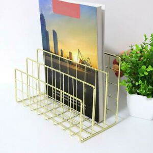 Desktop File Organizer 3 Slots Metal Iron Wire Mail Sorter Letter Magazines