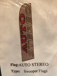 AUTO STEREO 12ft Feather Banner Swooper Flag - FLAG ONLY  30” WIDTH