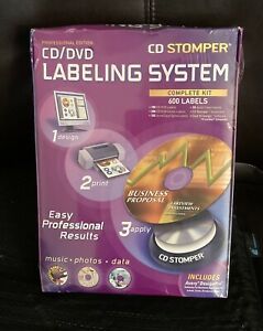CD Stomper Professional Edition CD/DVD Labeling System 600 Labels. New/Sealed