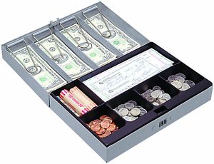 Sparco Combination Lock Cash Box, Steel, 11-1/2 X 7-3/4 X 3-1/4 Inches, Gray ...