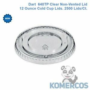 Dart  640TP Clear Non-Vented Lid 12 Ounce Cold Cup Lids. 2500 Lids/Ct