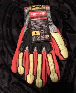 Ringers Gloves Knit Cut 5 New With Tags Size Large Cut Resistant Nitrile Dip