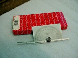 STARRETT SATIN C493B PROTRACTOR DEPTH GAGE 6” ORIGINAL BOX MACHINIST TOOL