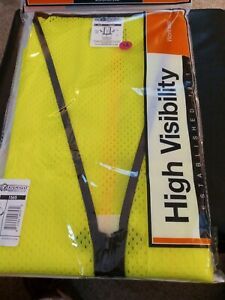 High Visibility Safety Vest ML Kishigo Yellow Zippered Reflective Size XL New