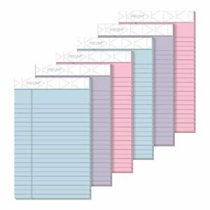 Writing Pads high quality Assorted Colors 50 Sheets set of 6 pack 1/4 Spacing