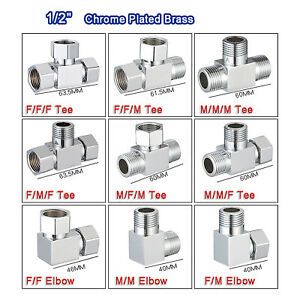 1/2&#034; Brass Adaptor Coupler Pipe Fittings Right Angle Tee Elbow Connector Valve