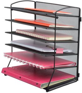Easepres 6-Tier Mesh Desktop File Organizer Document Letter Tray Holder for Offi