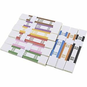 300 Assorted Money Bands Self Adhesive Currency Straps ABA Standard Colors Bi...