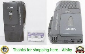 Coby CXR123 Voice Activated Micro Cassette Recorder w/ New Cassette Tape